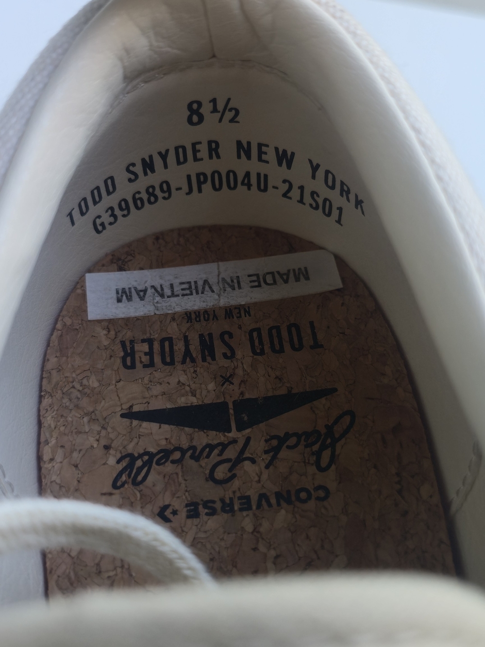 Todd Snyder x Converse Jack Purcell Men’s Size 8.5 Egret/Cream Gum Sole - Picture 4 of 8